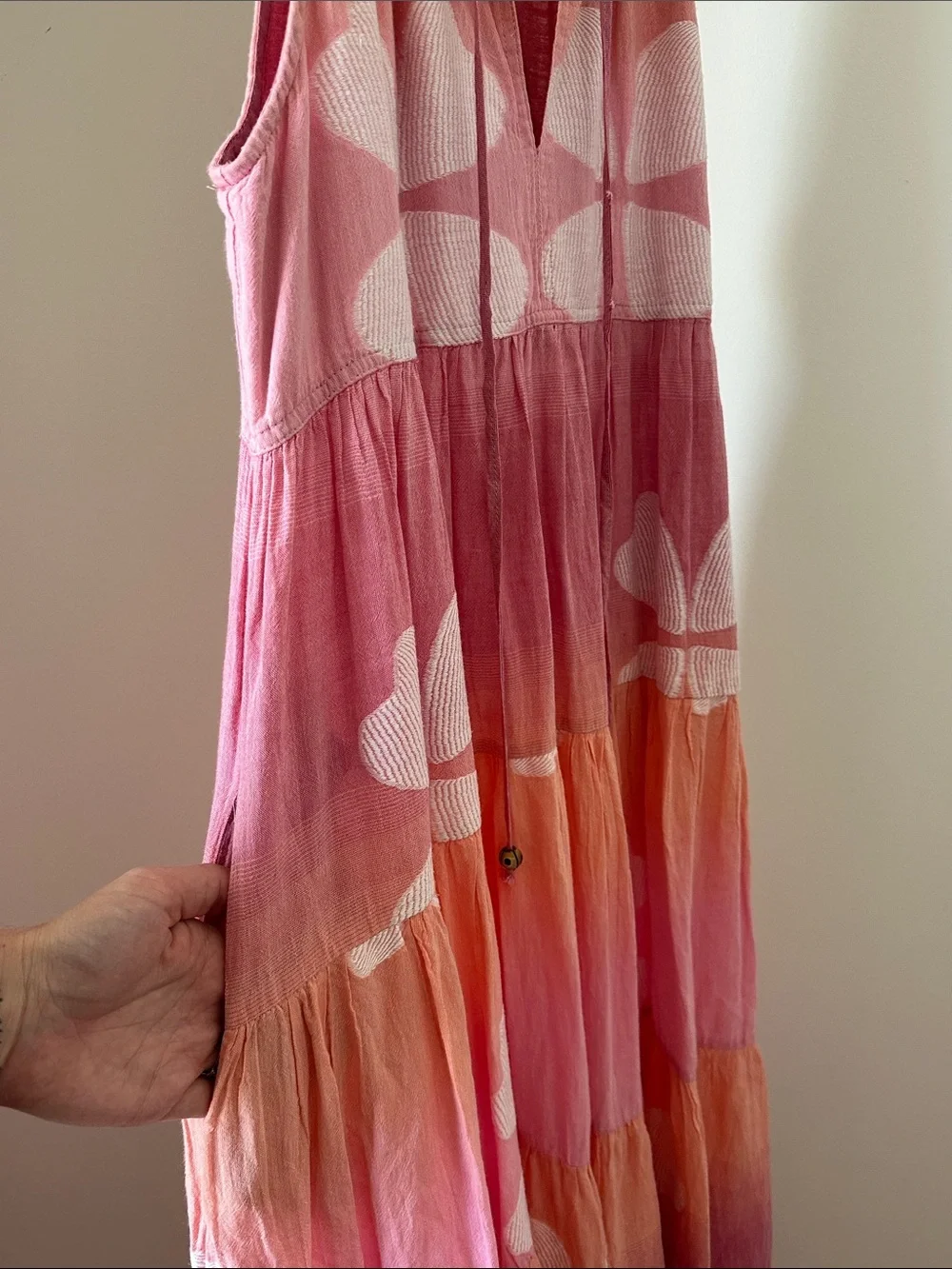 Pearl and Caviar Floral Jacquard Tiered Maxi Dress S/M - Picture 7 of 12